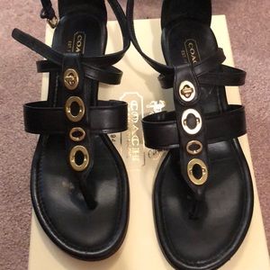 Coach black sandals